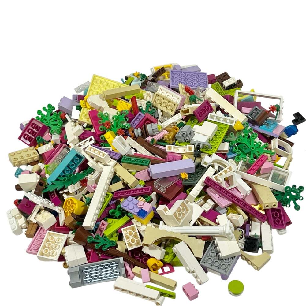 LEGO 2 LBS 12 oz Friends Bulk Loose Pieces Parts Baseplates Mixed Pink White
